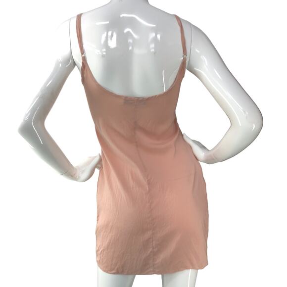 Fleur Du Mal Womens Size S Slip Dress Silk Short Double Scoop Adjustable Pink - Picture 7 of 15